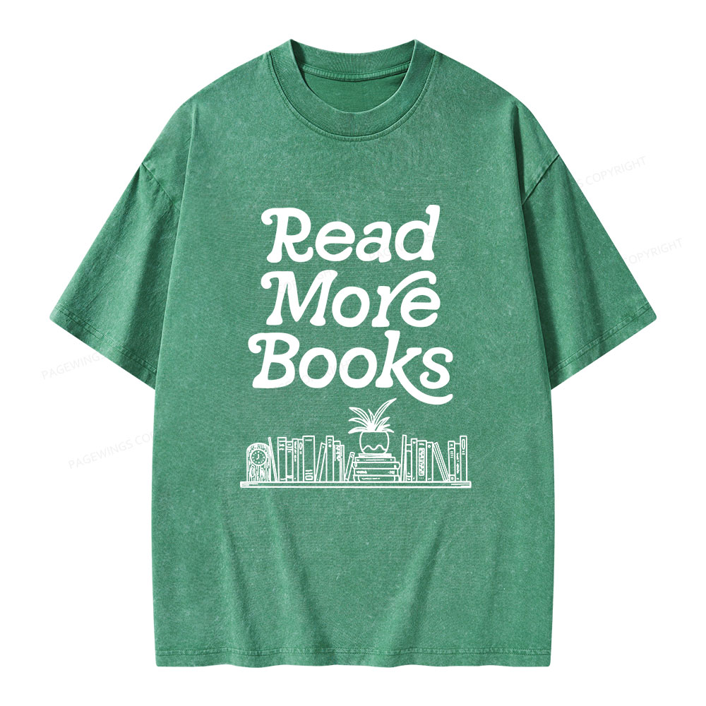 Pagewings Read More Books Unisex Washed T-shirt