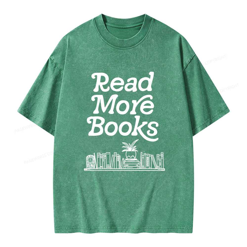 Pagewings Read More Books Unisex Washed T-shirt