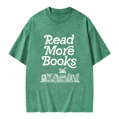 Pagewings Read More Books Unisex Washed T-shirt