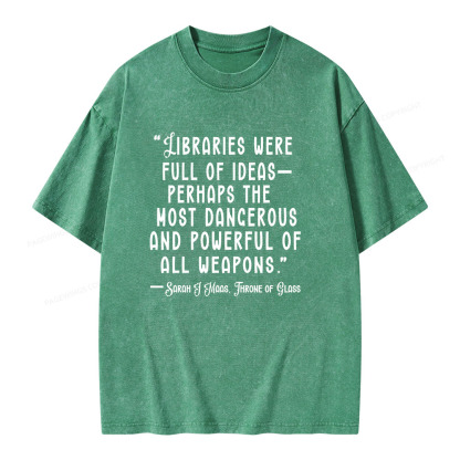 Pagewings Libraries Were Full Of Ideas Unisex Washed T-shirt