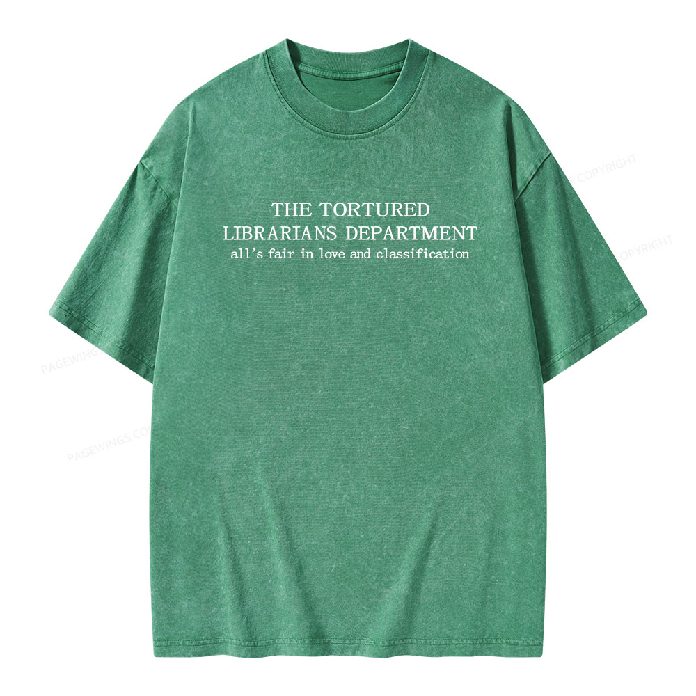 Pagewings The Tortured Librarians Departmen Unisex Washed T-shirt
