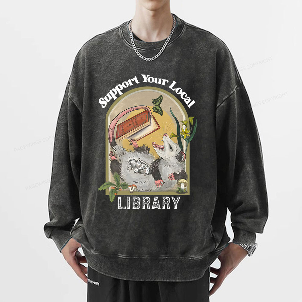 Pagewings Library Readers Make Leaders Jersey Short Sleeve Tee  Unisex Washed Sweatshirt