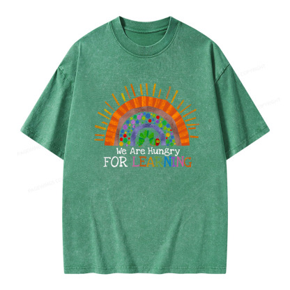 Pagewings We Are Hungry For Learning Unisex Washed T-shirt