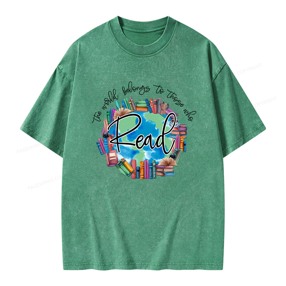 Pagewings World Belongs to Those Who Read Unisex Washed T-shirt