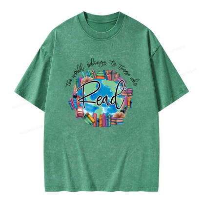 Pagewings World Belongs to Those Who Read Unisex Washed T-shirt