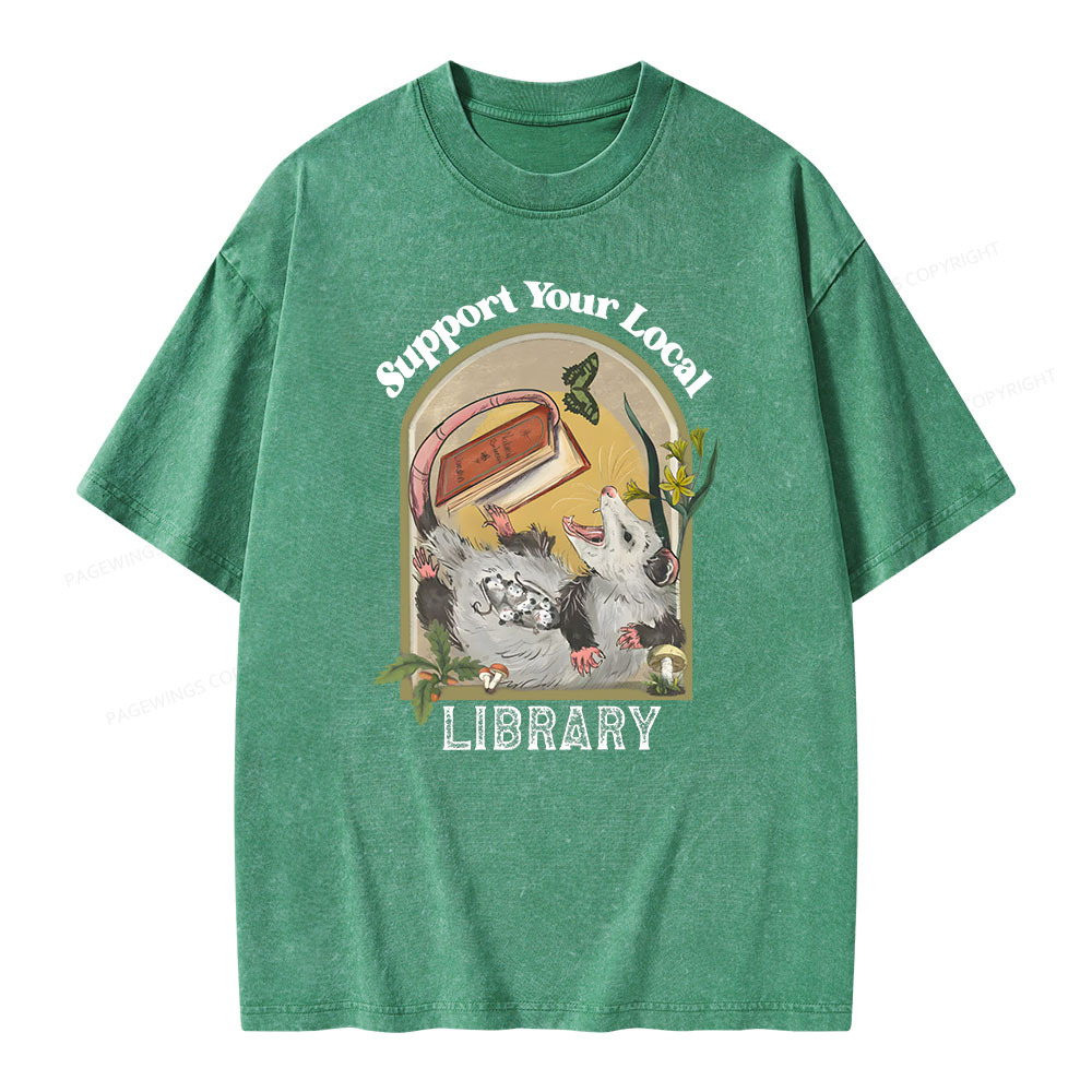 Pagewings Library Readers Make Leaders Jersey Short Sleeve Tee Unisex Washed T-shirt
