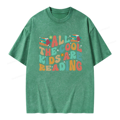 Pagewings All The Cool Kids Are Reading Unisex Washed T-shirt