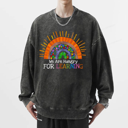 Pagewings We Are Hungry For Learning Unisex Washed Sweatshirt