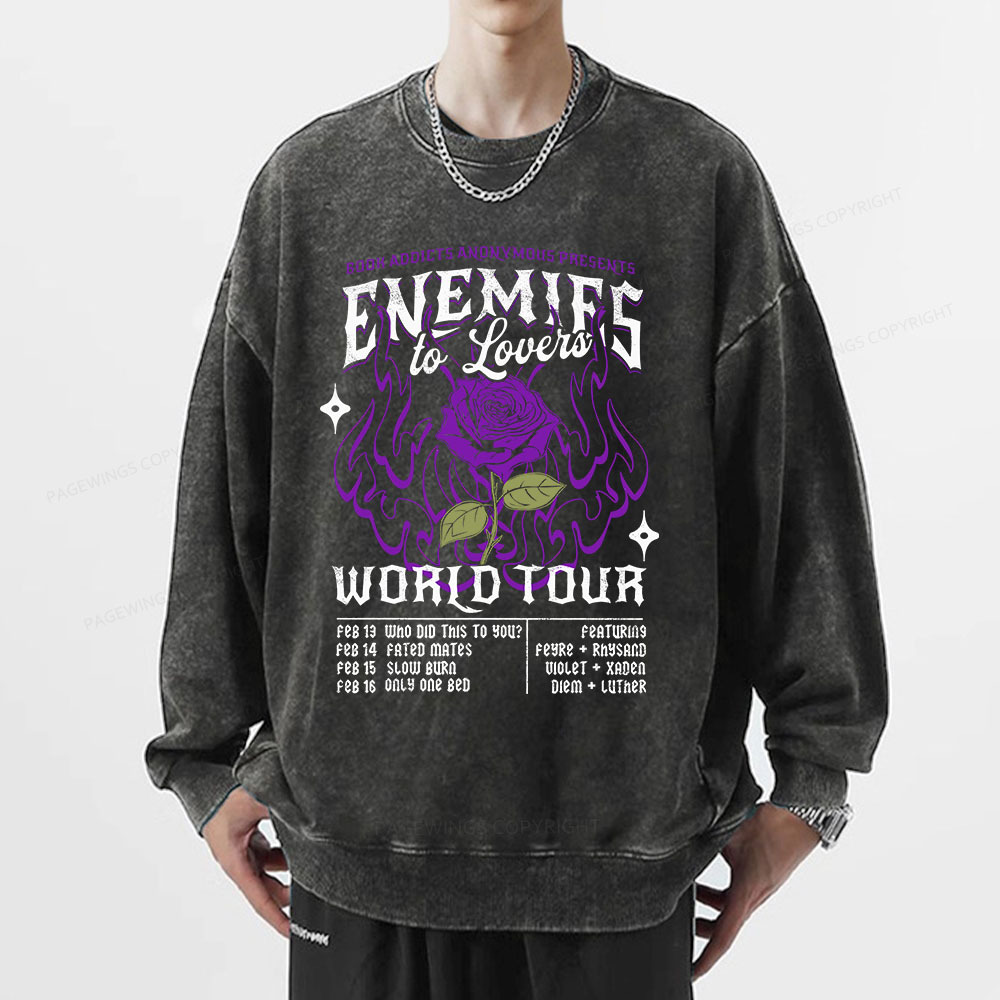 Pagewings Enemies To Lovers Comfort Colors Unisex Washed Sweatshirt