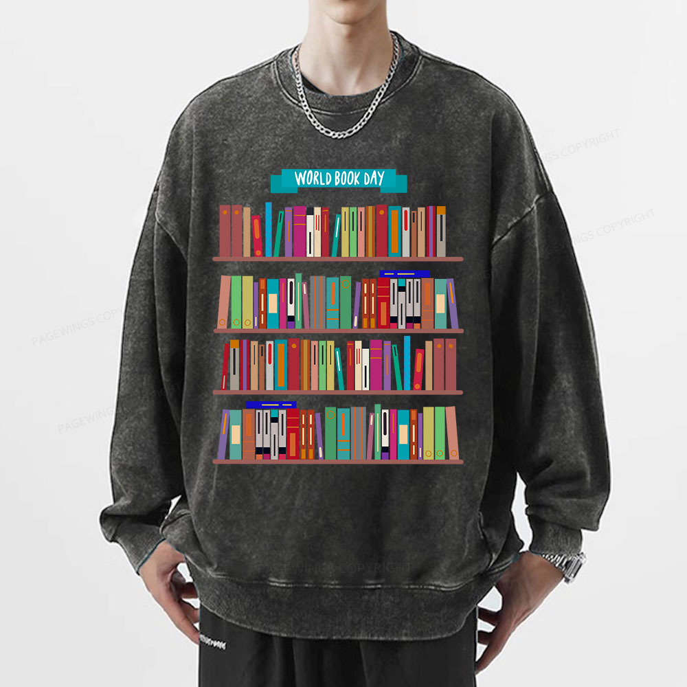 Pagewings World Book Day Unisex Washed Sweatshirt