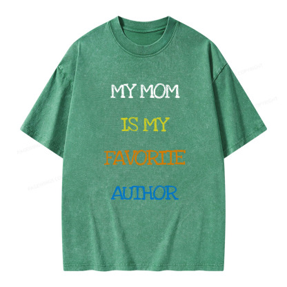 Pagewings My Mom Is My Favorite Author Unisex Washed T-shirt