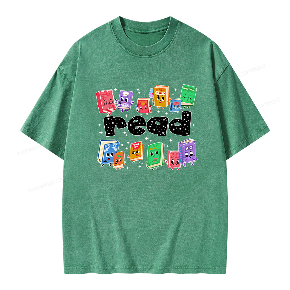 Pagewings Reading Book Unisex Washed T-shirt