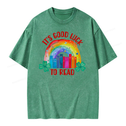 Pagewings It's Good Luck to Read Shirt, St. Patrick's Day Unisex Washed T-shirt