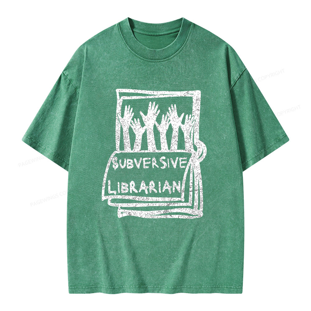 Pagewings Subversive Librarian Unisex Washed T-shirt