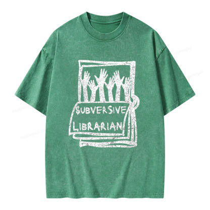 Pagewings Subversive Librarian Unisex Washed T-shirt