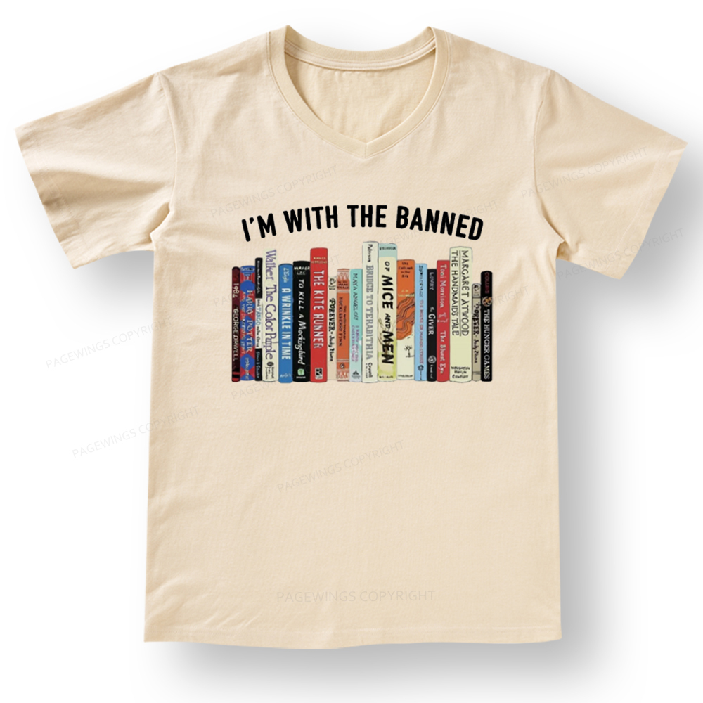 Pagewings I'm With The Banned Reading V-neck T-shirt