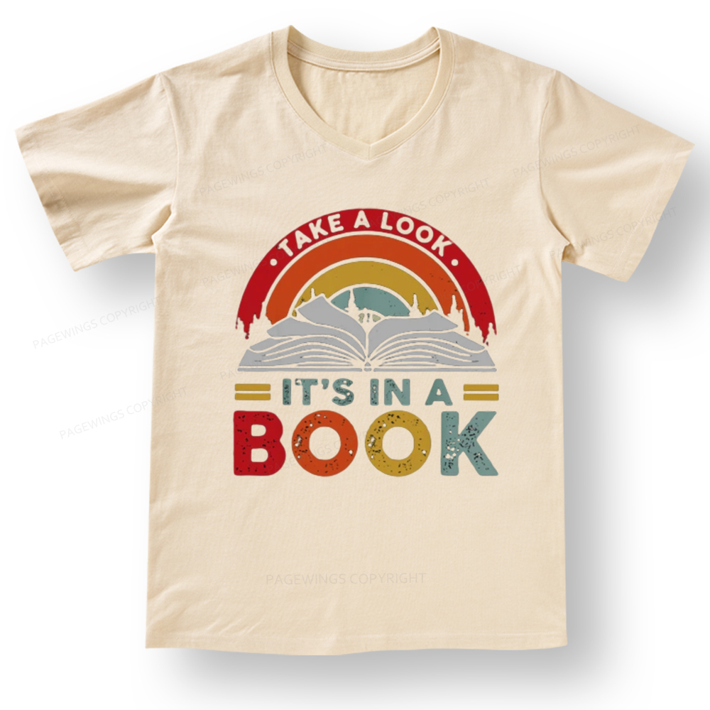 Pagewings Take A Look It's In A Book V-neck T-shirt