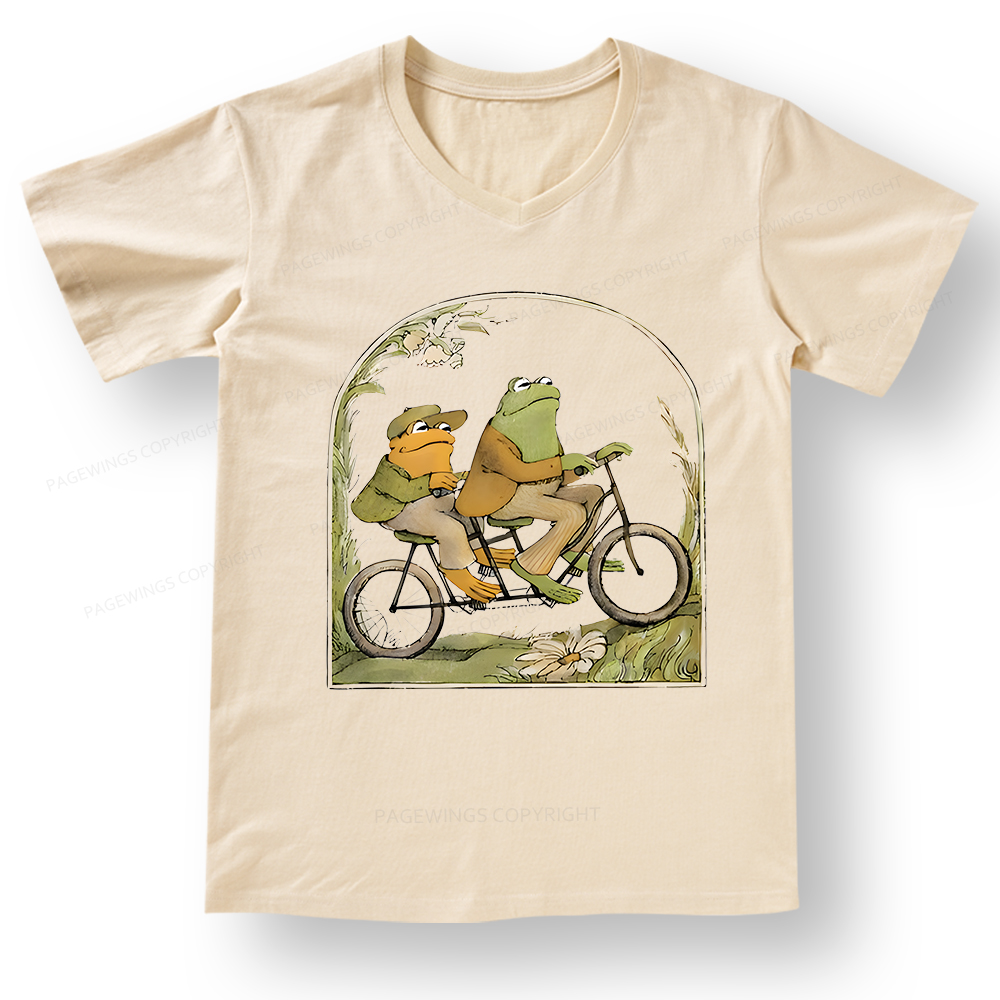 Pagewings Frog And Toad Book Vintage V-neck T-shirt 