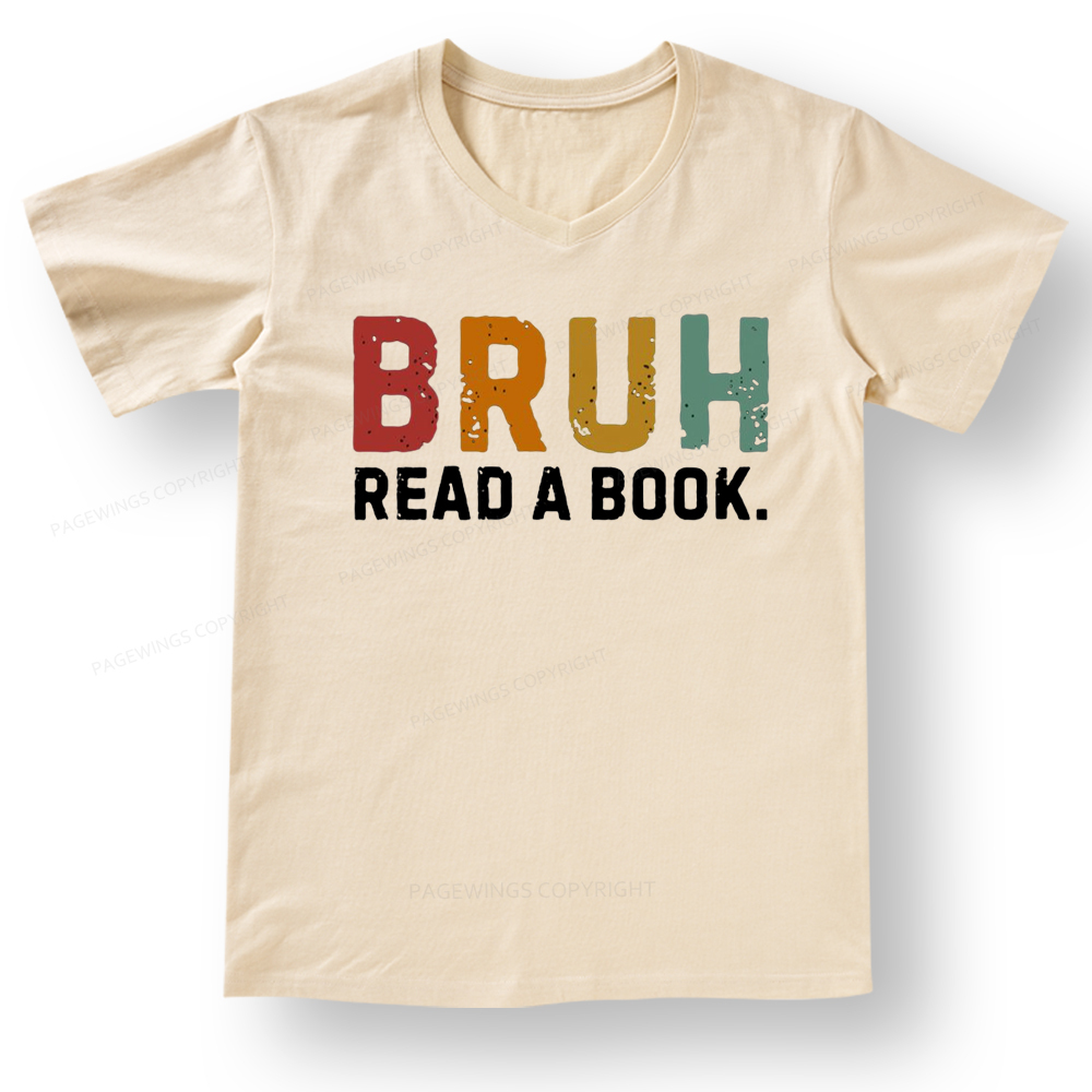 Pagewings Read A Book Bruh V-neck T-shirt