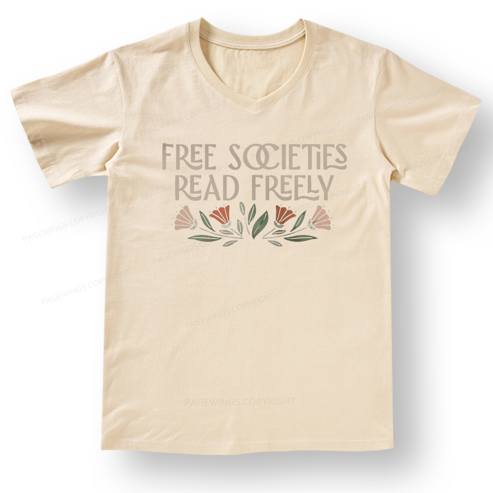 Pagewings Read Freely V-neck T-shirt