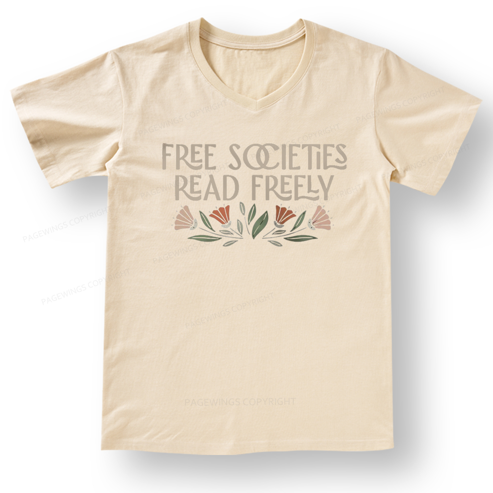 Pagewings Read Freely V-neck T-shirt