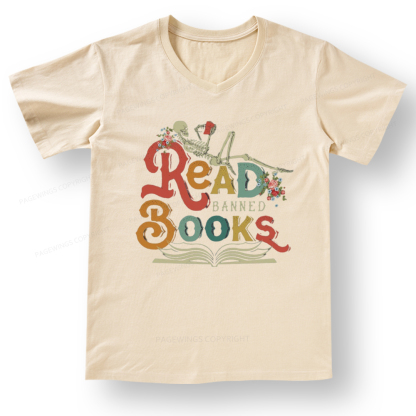 Pagewings Read Banned Books V-neck T-shirt