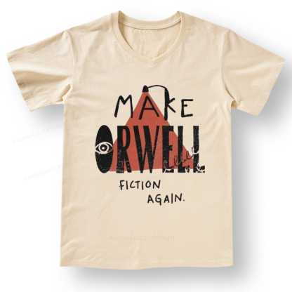 Pagewings Make Orwell Fiction Again V-neck T-shirt