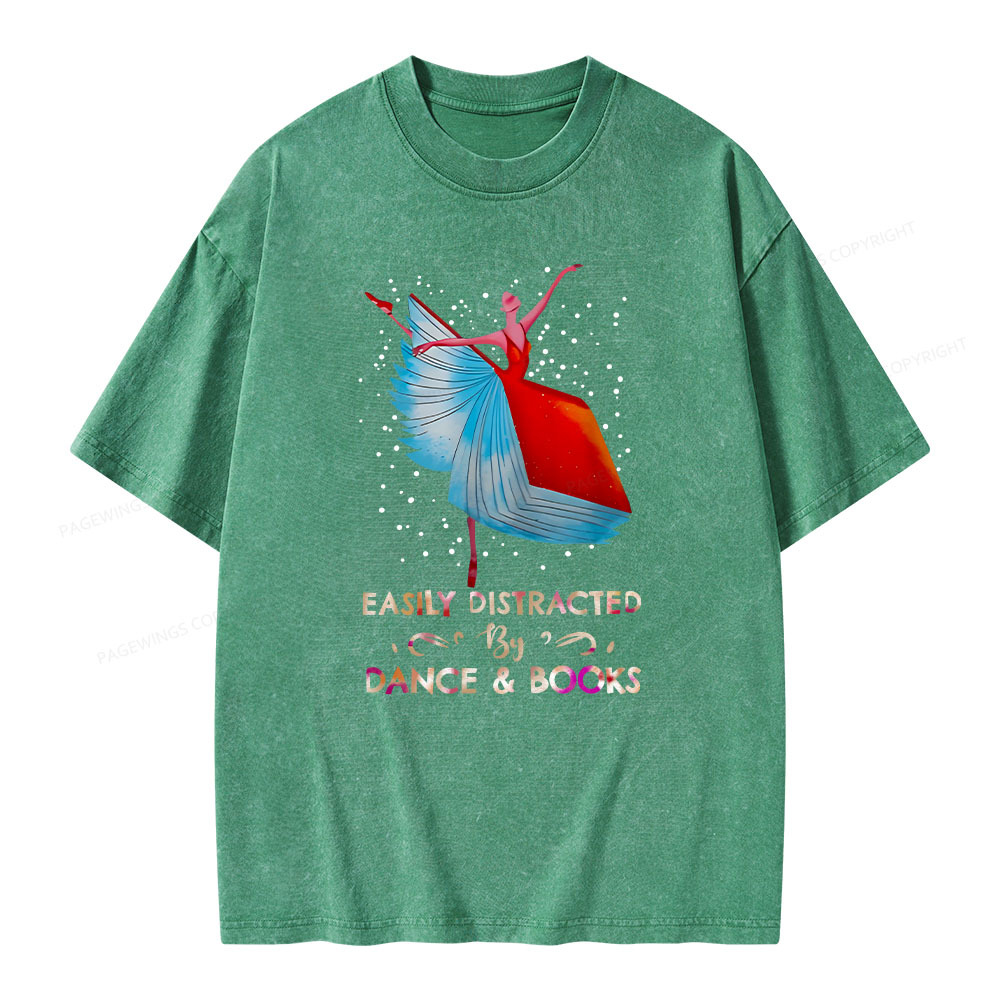 Pagewings Eaily Ditracted By Dance Book Unisex Washed T-shirt