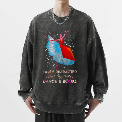 Pagewings Eaily Ditracted By Dance Book Unisex Washed Sweatshirt