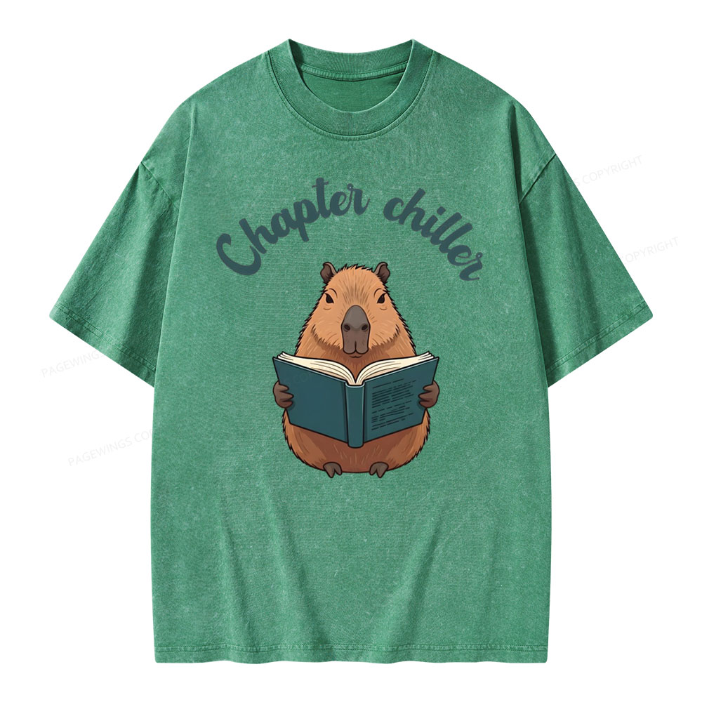 Pagewings Reading capybara Classic T-Shirt  Unisex Washed T-shirt