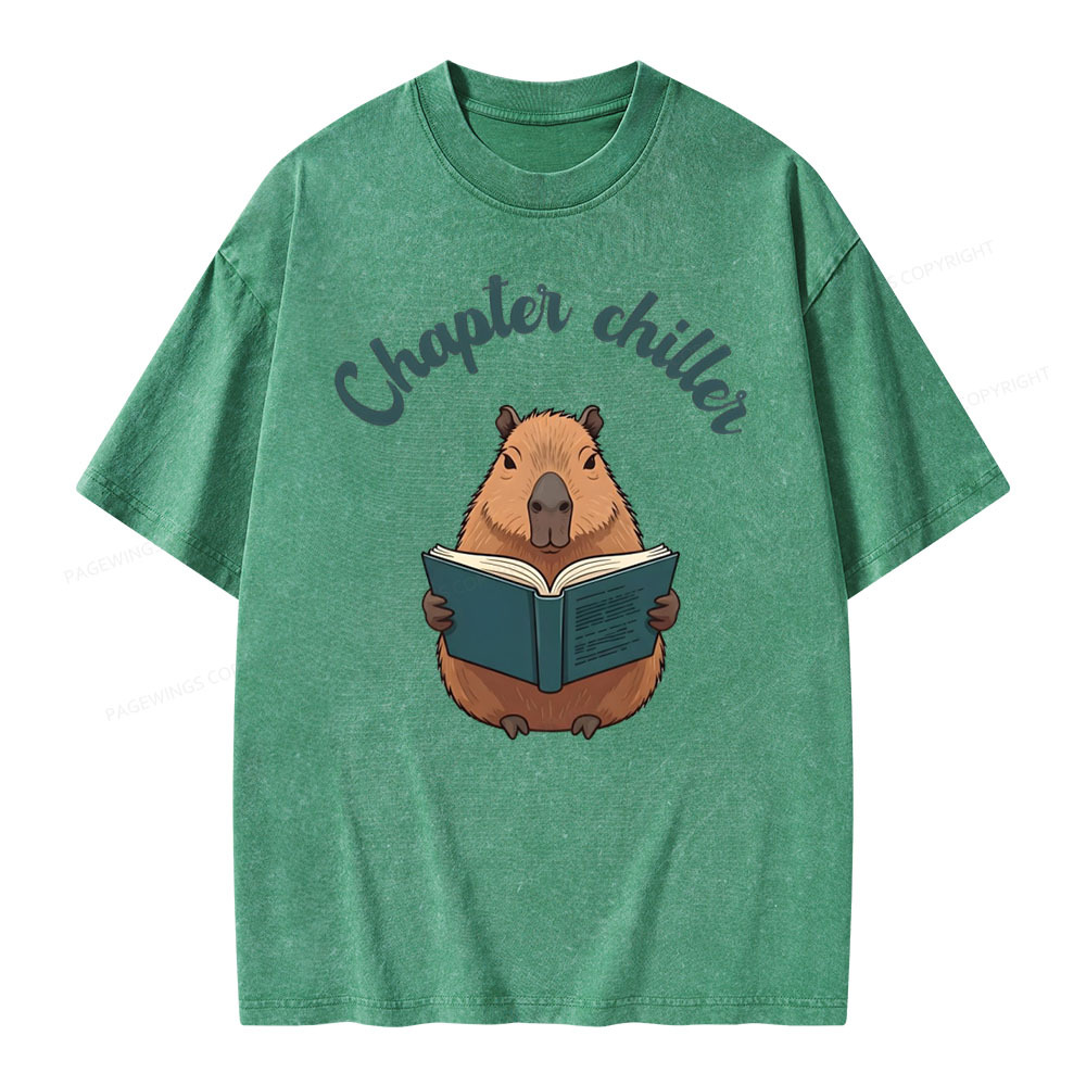 Pagewings Reading capybara Classic T-Shirt  Unisex Washed T-shirt
