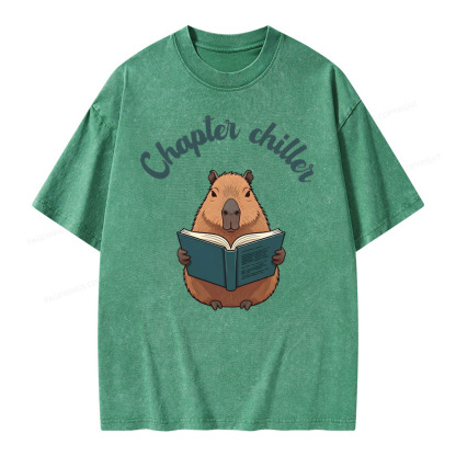 Pagewings Reading capybara Classic T-Shirt  Unisex Washed T-shirt