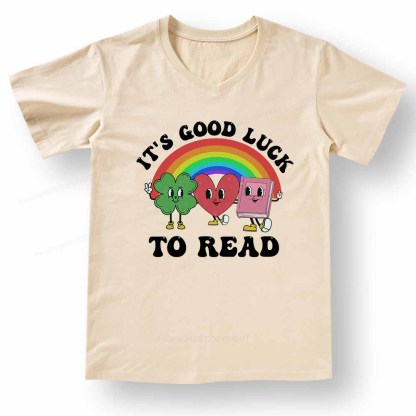 Pagewings St. Patrick's Day Librarian V-neck T-shirt