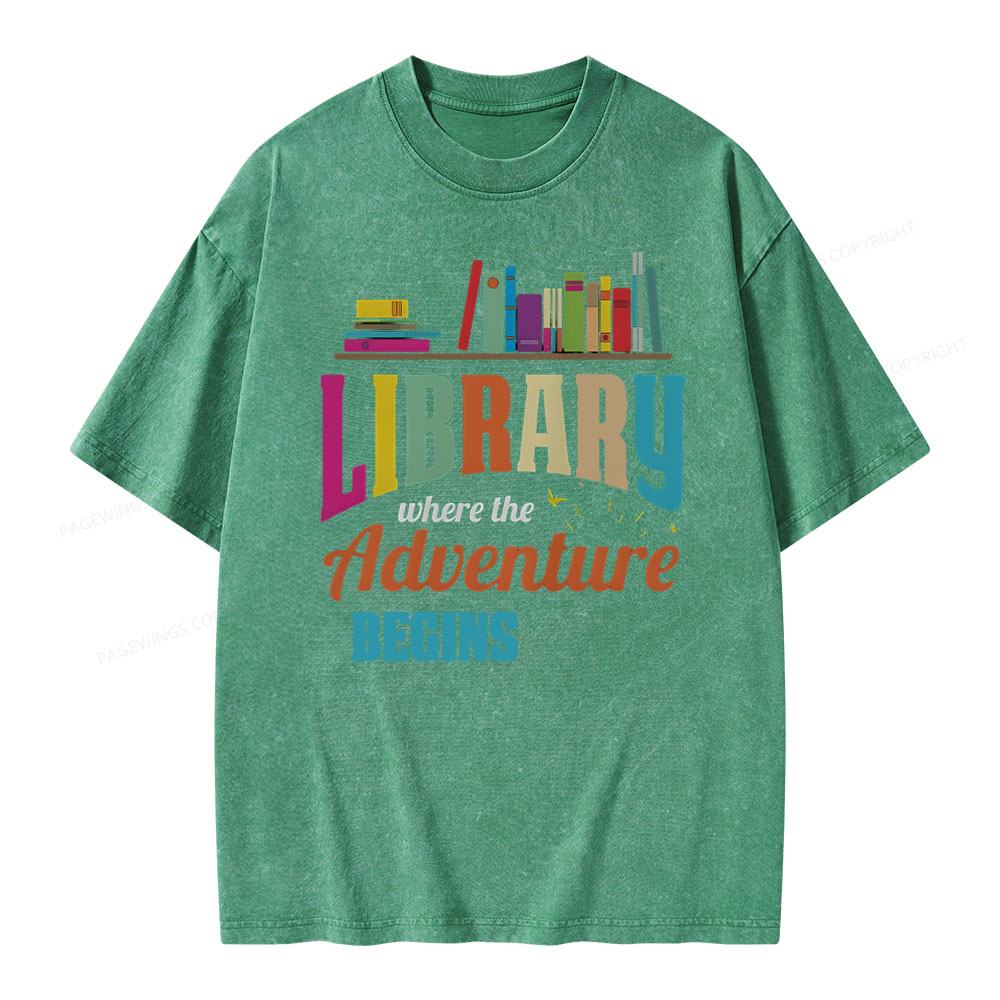 Pagewings Library Fan - book lovers Librarian Reader T-Shirt Unisex Washed T-shirt