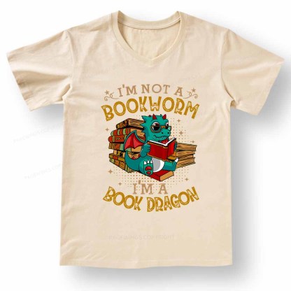 Pagewings Book Dragon V-neck T-shirt