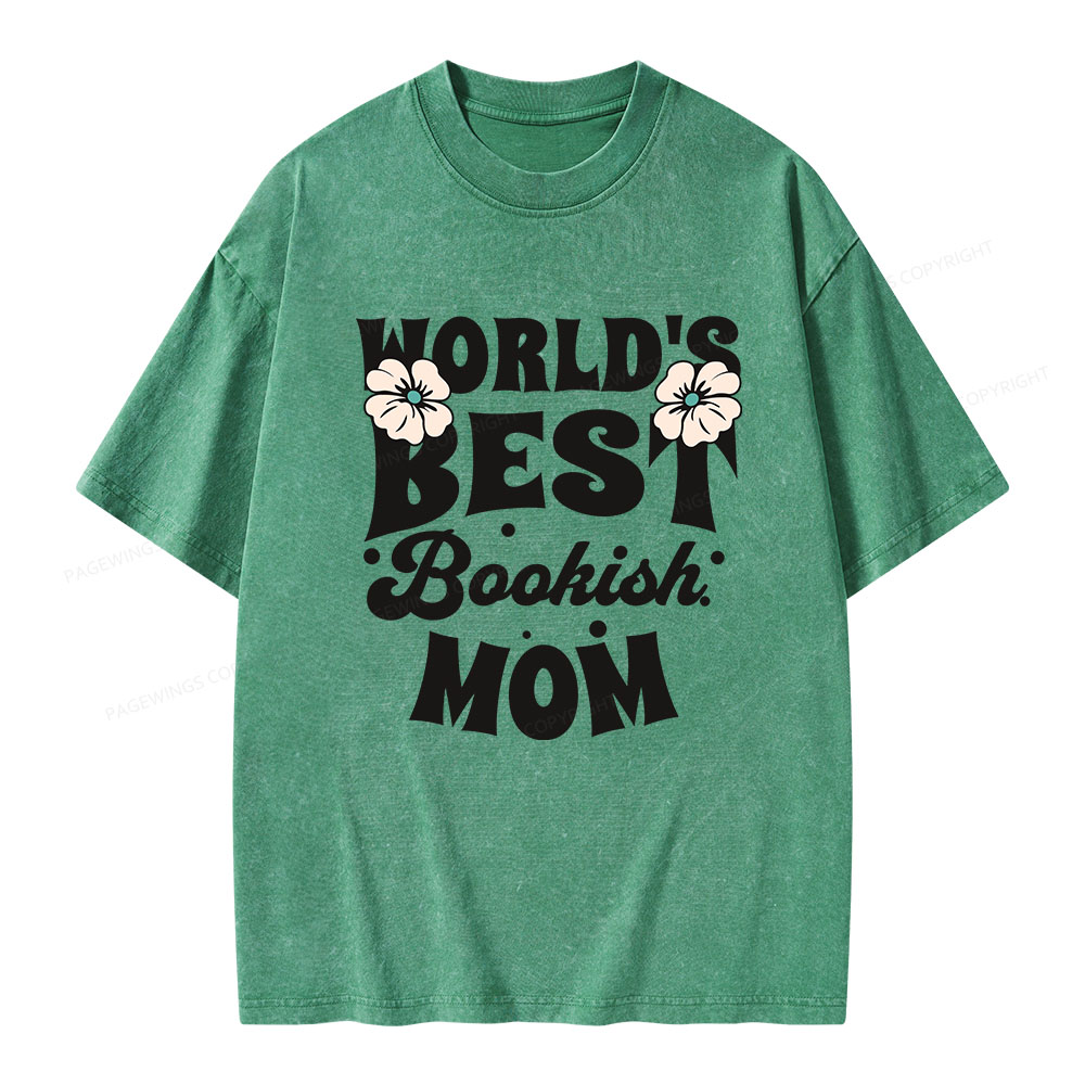 Pagewings World's Brsy Bookish Mom Unisex Washed T-shirt