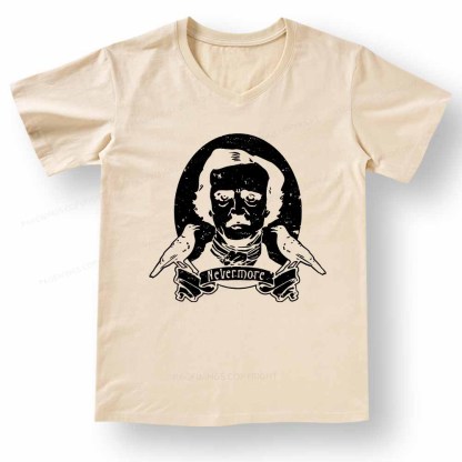 Pagewings Literary Vintage Stephen Allen King HP Lovecraft Book V-neck T-shirt