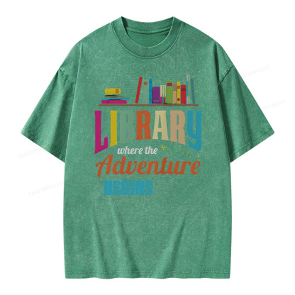 Pagewings Library Fan - book lovers Librarian Reader T-Shirt Unisex Washed T-shirt