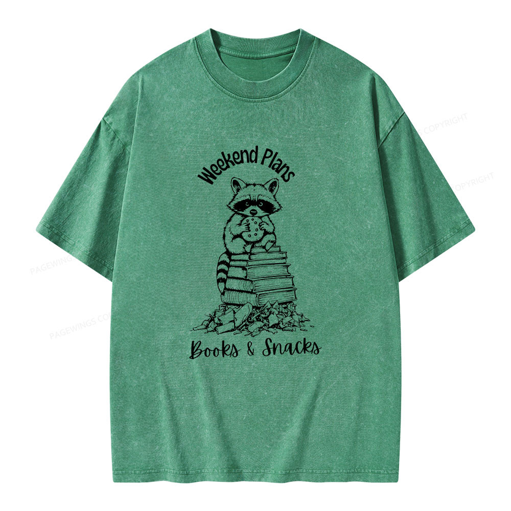 Pagewings Books and Snacks Lover Unisex Washed T-shirt