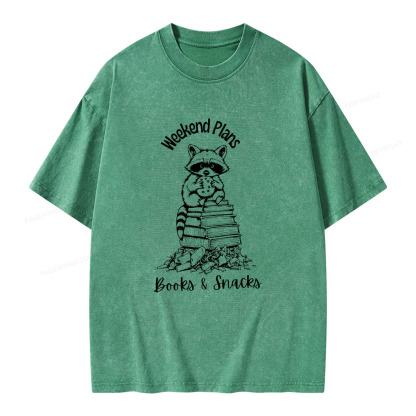 Pagewings Books and Snacks Lover Unisex Washed T-shirt