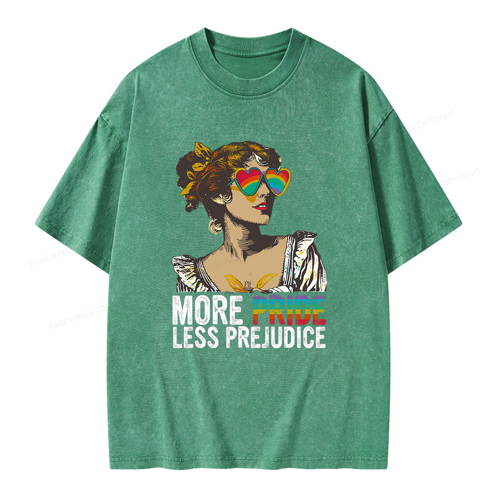 Pagewings More Pride Less Prejudice Unisex Washed T-shirt