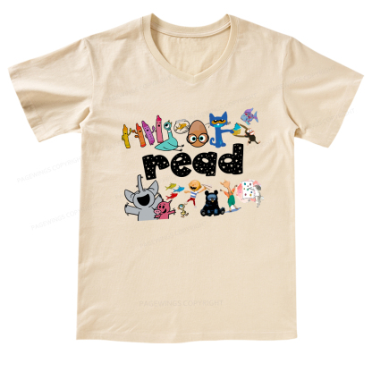 Pagewings Reading Bookish V-neck T-shirt