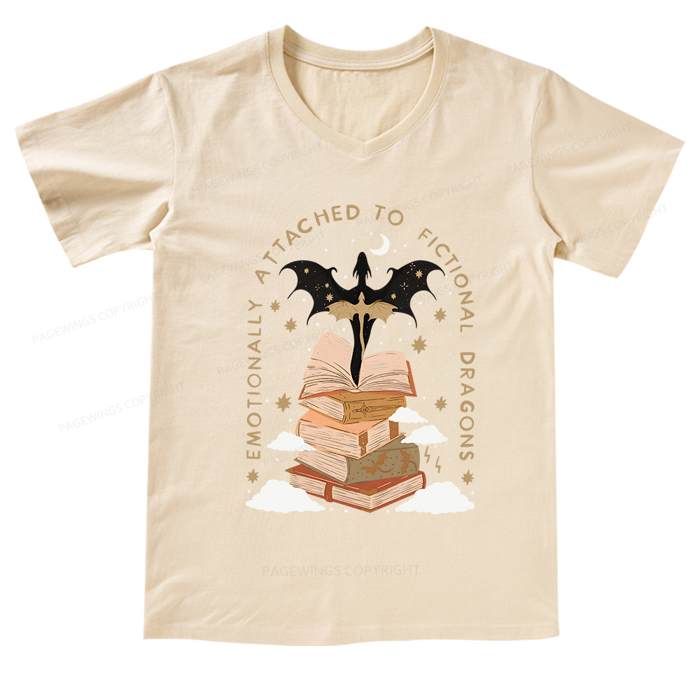 Pagewings Fantasy Romance Reader Gift Romantacy V-neck T-shirt