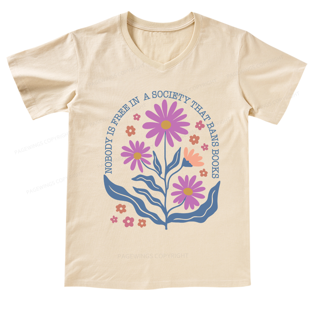 Pagewings Read Banned Books Shirt Social Justice Gift V-neck T-shirt
