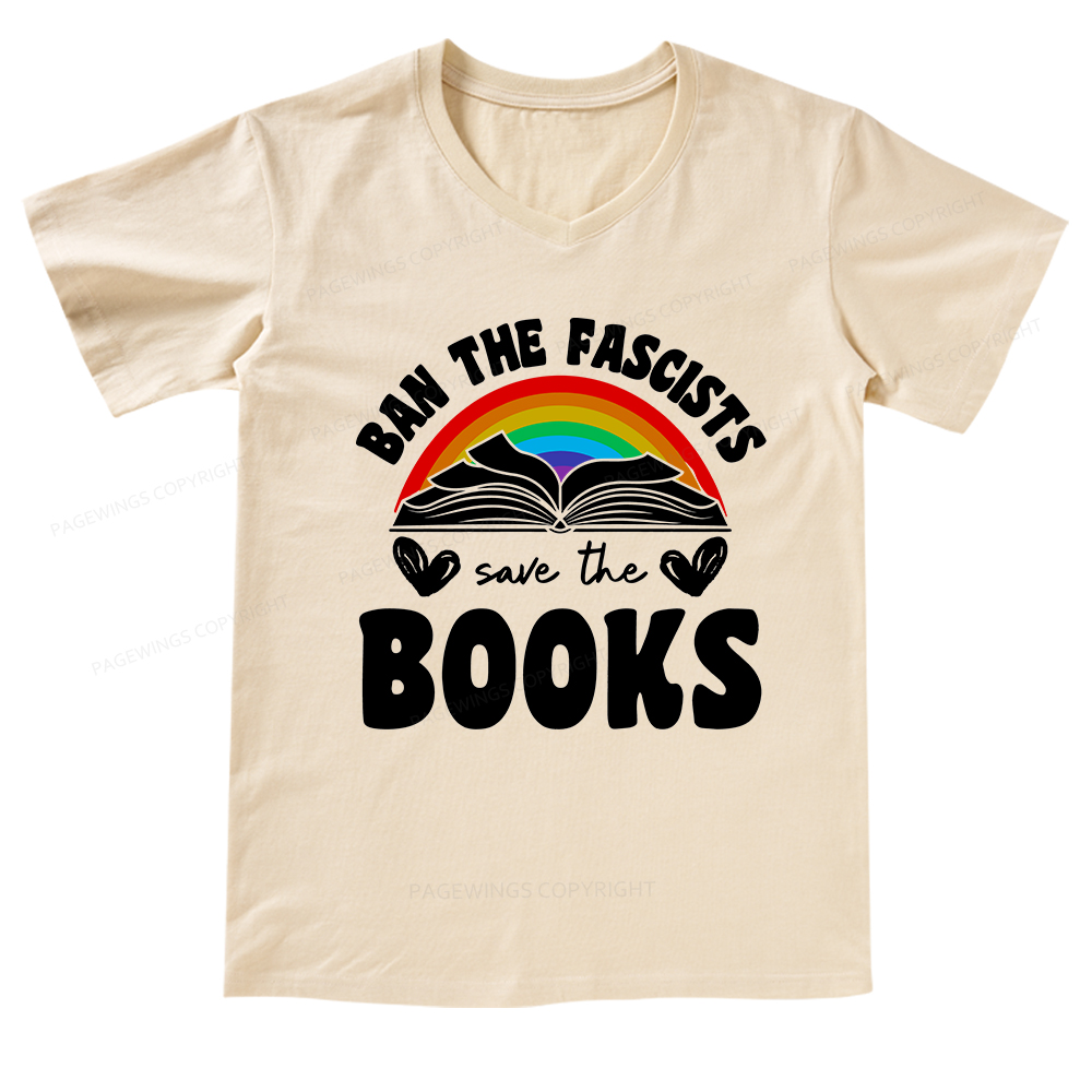 Pagewings Banned books V-neck T-shirt