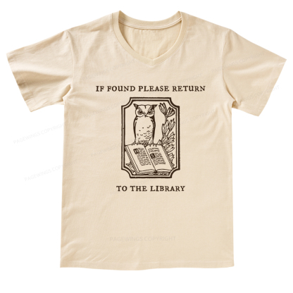 Pagewings Librarian Gift Owl Book Shirt V-neck T-shirt