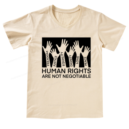 Pagewings Human Rights Are Not Negotiable V-neck T-shirt