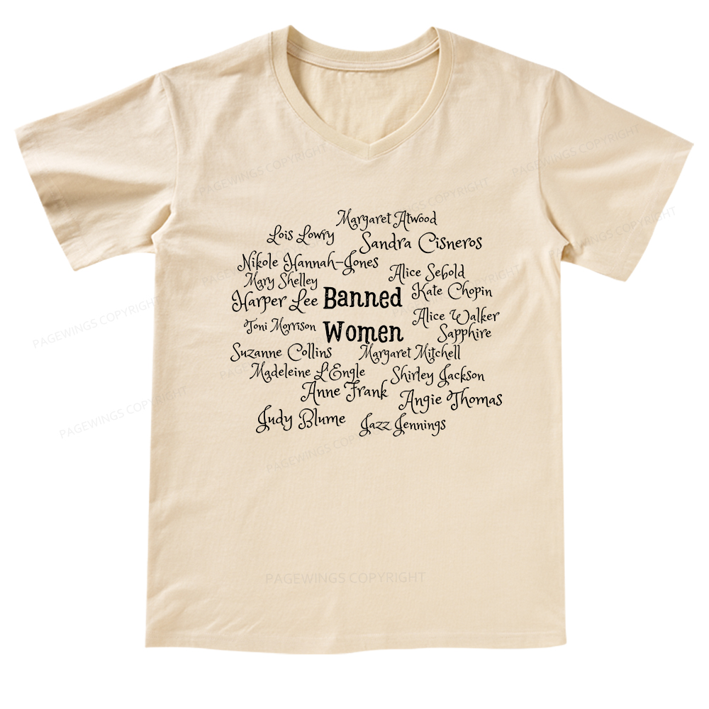 Pagewings Banned books V-neck T-shirt