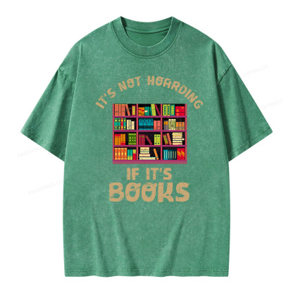 Pagewings Bookshelf Set Of Stacks Of Books Stock Unisex Washed T-shirt