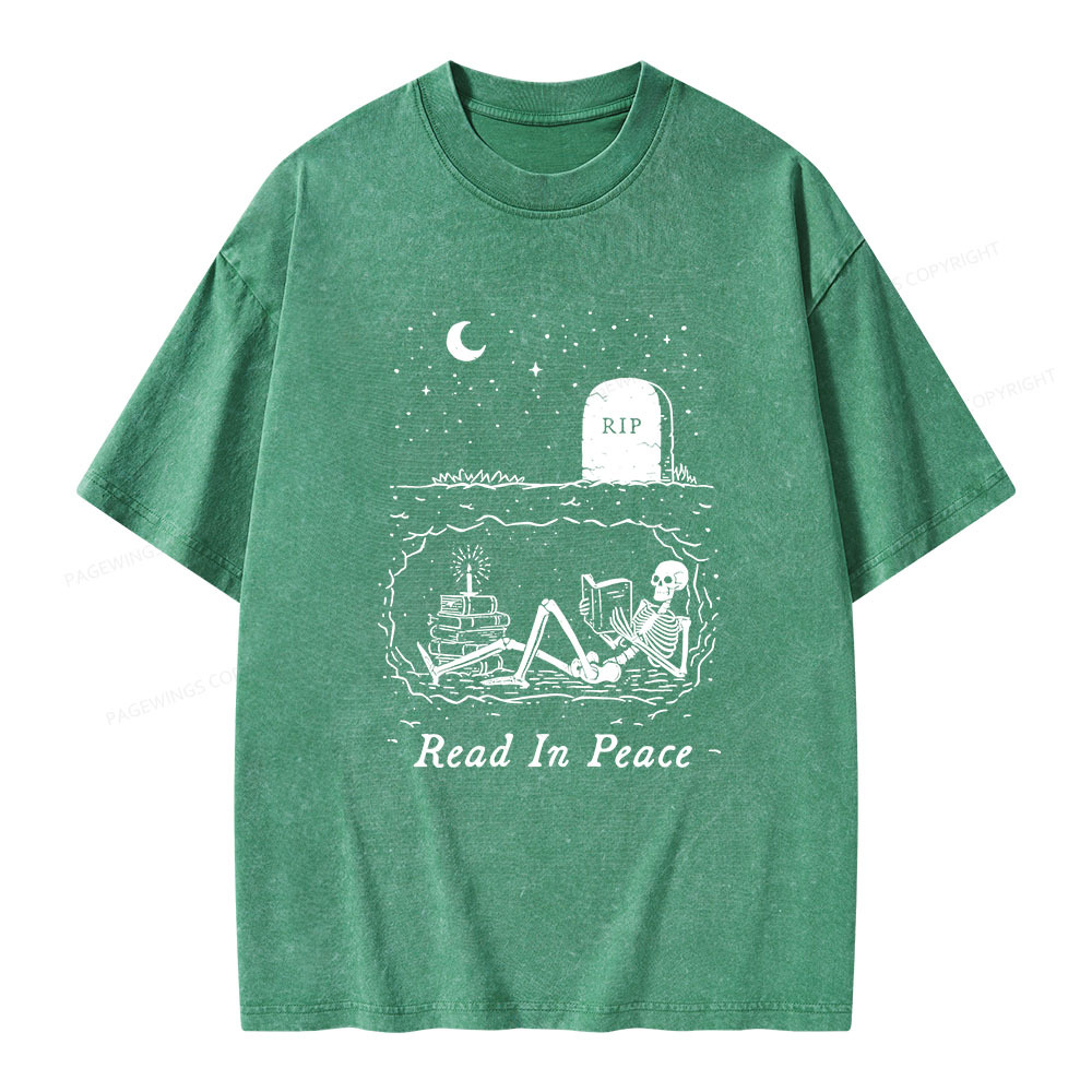 Pagewings Read In Peace Unisex Washed T-shirt